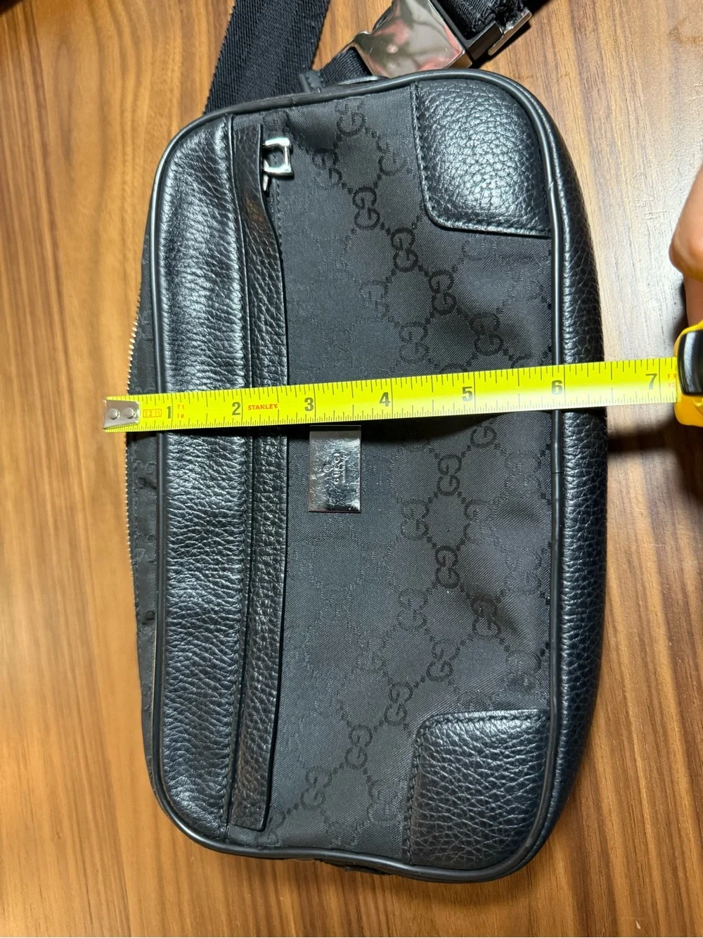 Gucci - GG Print Nylon Body/Belt/Crossbody Bag - Black/Silver - 336672